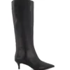 Dune London Wide Fit Smooth Boots In Black For Women