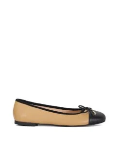 Dune London Highest Ballet Pumps In Camel For Women