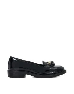 Dune London Wide Fit Grape Loafers In Black For Women
