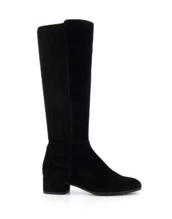 Dune London Tayla Suede Knee High Boots In Black For Women