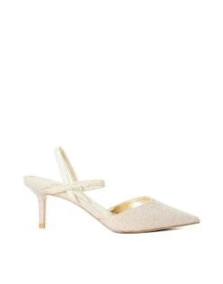 Dune London Wide Fit Classical Heels In Gold For Women