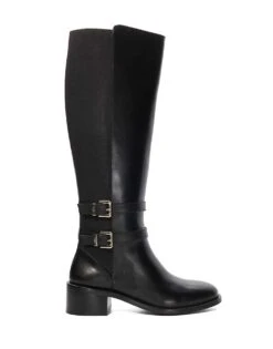 Dune London Tatter Knee High Boots In Black For Women
