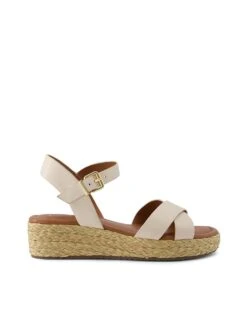 Dune London Wide Fit Linnie Sandals In Ecru For Women