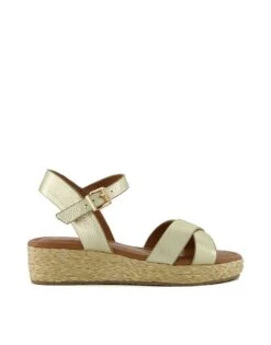 Dune London Wide Fit Linnie Sandals In Gold For Women
