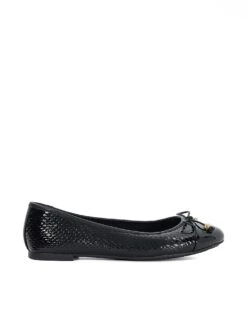 Dune London Wide Fit Hallo Ballet Pumps In Black For Women