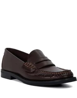Dune London Ginnie Loafers In Burgundy For Women