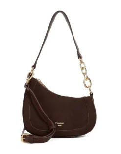 Dune London Direction Suede Bag In Dark Brown For Women