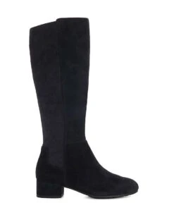 Dune London Wide Fit Tayla Suede Boots In Navy For Women