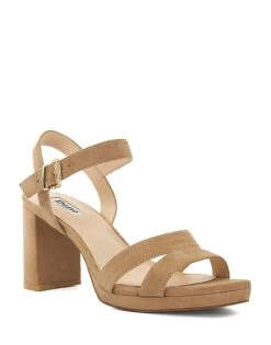 Dune London Manifesting Block Heels In Caramel For Women