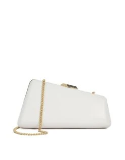 Dune London Balancing Clutch In White For Women