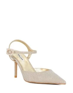 Dune London Channel Heels In Gold For Women